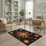 Orange Cosmic Starburst Area Rug