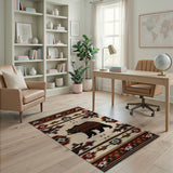 Tribal Bear Southwestern Area Rug