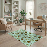 Whimsical Mushroom Fern Area Rug