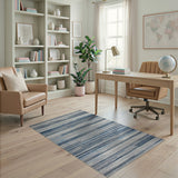 Abstract Blue Striped Area Rug