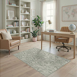 Sage Green Leafy Vine Area Rug