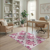 Pink Blush Pink Abstract Floral Area Rug