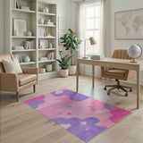 Dreamy Pink Purple Clouds Stars Kids Rug
