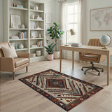 Southwestern Geometric Tribal Area Rug Multi-Color