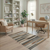 Modern Ombre Striped Brown Tan Area Rug