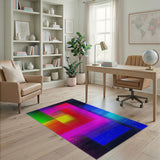 Vibrant Multi-Color Geometric Halftone Area Rug