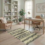 Black and White Vintage Sheet Music Area Rug