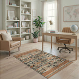 Orange Orange Southwestern Geometric Area Rug