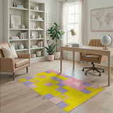 Whimsical Smiley Faces Yellow Area Rug