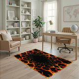 Blazing Inferno Flames Abstract Area Rug