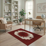 Ornate Red Starburst Persian Rug