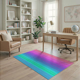 Multi-color and Patterns Vibrant Multi-Color Vertical Stripe Area Rug