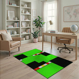 Multi-color and Patterns Vibrant Green Geometric Block Area Rug