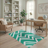 Teal Geometric Maze Area Rug