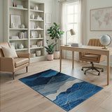 Blue Kintsugi Mountains Area Rug