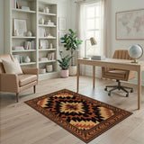Southwestern Starburst Area Rug in Brown Tan
