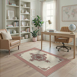 Elegant Pink Medallion Persian Area Rug