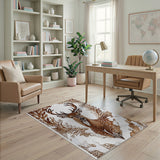 Majestic Spotted Deer Antler Brown Rug