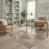 ODIKA Washable Chevron Geometric Neutral Beige Low Pile Area Rug