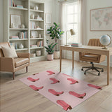 Pink Cowboy Boots Pattern Area Rug
