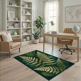 Green Lush Fern Grove Area Rug