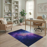 Purple Purple Cosmic Nebula Area Rug