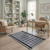 Geometric Modern Black White Geometric Diamond Lattice Rug