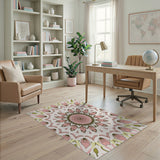 Pink Pink Mandala Floral Area Rug