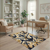 Navy Anchor Gold Star Coastal Area Rug