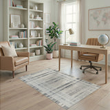 Blue and Teal Distressed Blue Plaid Area Rug