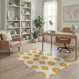 Vibrant Orange Slices Fruit Pattern Area Rug
