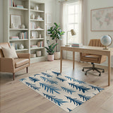 Brushstroke Blue Pine Tree Area Rug