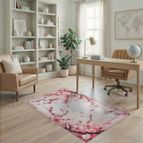 Framed Pink Cherry Blossom Area Rug