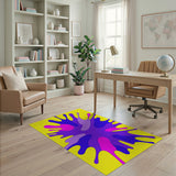 Vibrant Yellow Multi-Splash Abstract Area Rug