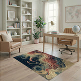 Swirling Octopus Tentacles Blue Teal Area Rug