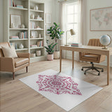 Pink Floral Mandala Area Rug