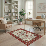Traditional Persian Red Floral Persian Area Rug