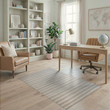 Neutral Striped Beige Woven Area Rug
