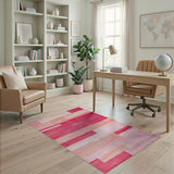 Abstract Pink Stripe Geometric Area Rug