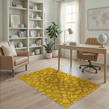 Shimmering Gold Geometric Modern Rug