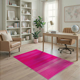 Pink Vibrant Pink Gradient Striped Area Rug