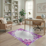 Vintage Pink Floral Ornate Area Rug