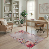 Blush Pink Blush Peony Floral Vintage Area Rug