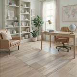Beige Geometric Stripe Block Area Rug