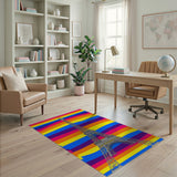 Vibrant Rainbow Eiffel Tower Area Rug