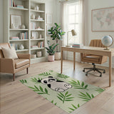 Cute Cartoon Panda Bamboo Area Rug