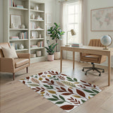 Autumn Leaves Multi-Color Botanical Area Rug