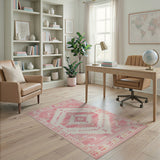 Southwestern Pink Southwestern Geometric Area Rug