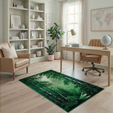 Serene Misty Forest Path Area Rug