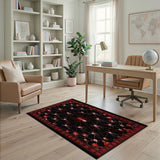 Spooky Red Spider Web Halloween Area Rug